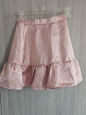 Disney Pink Metallic Rose Ruffle Skirt